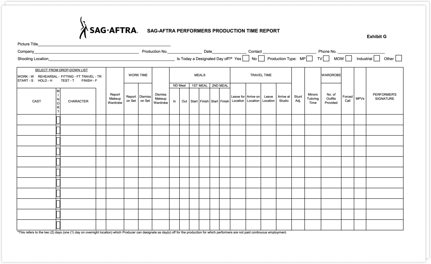 exhibit g form - gtimereport