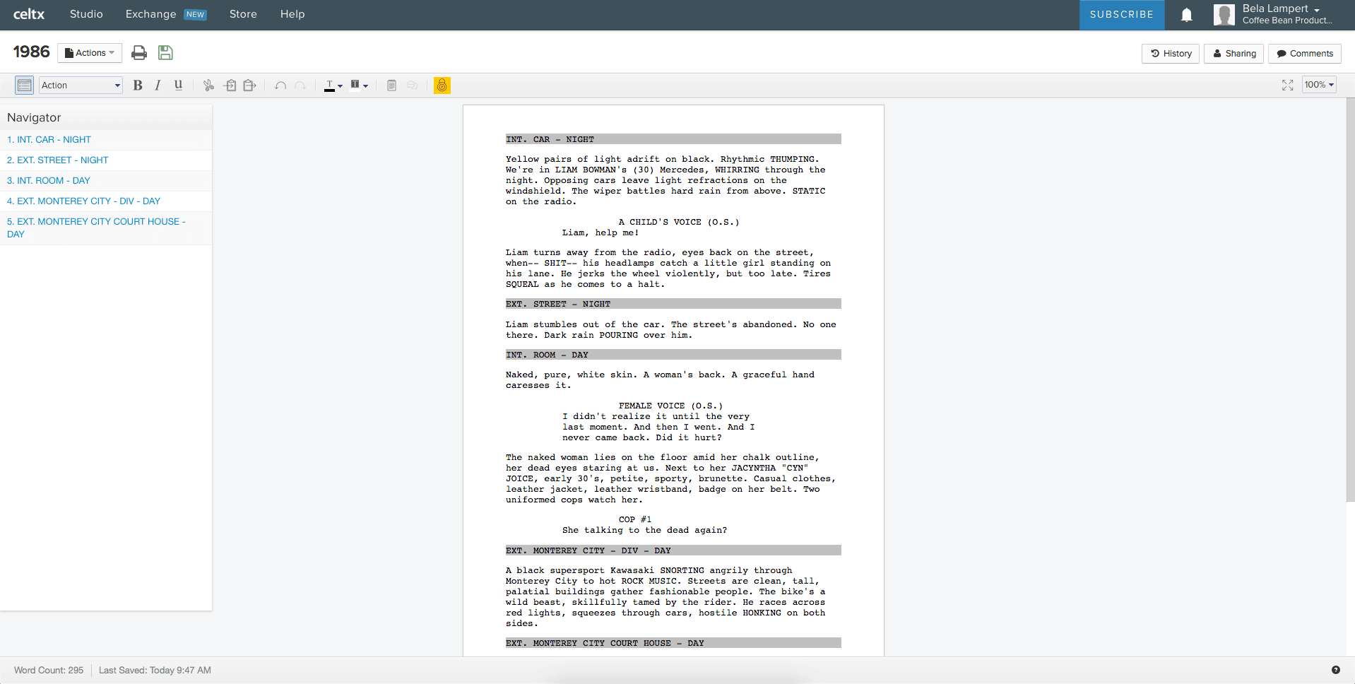 celtx script template