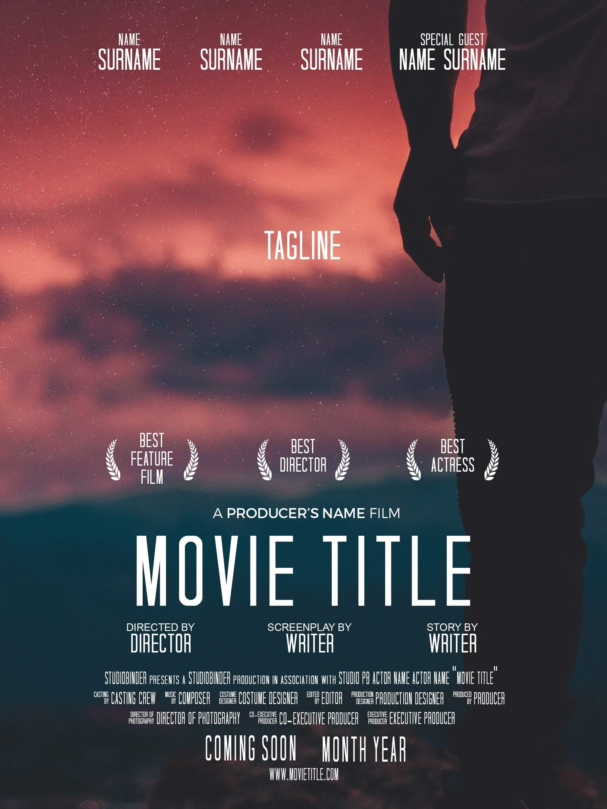 movie poster photoshop template free download