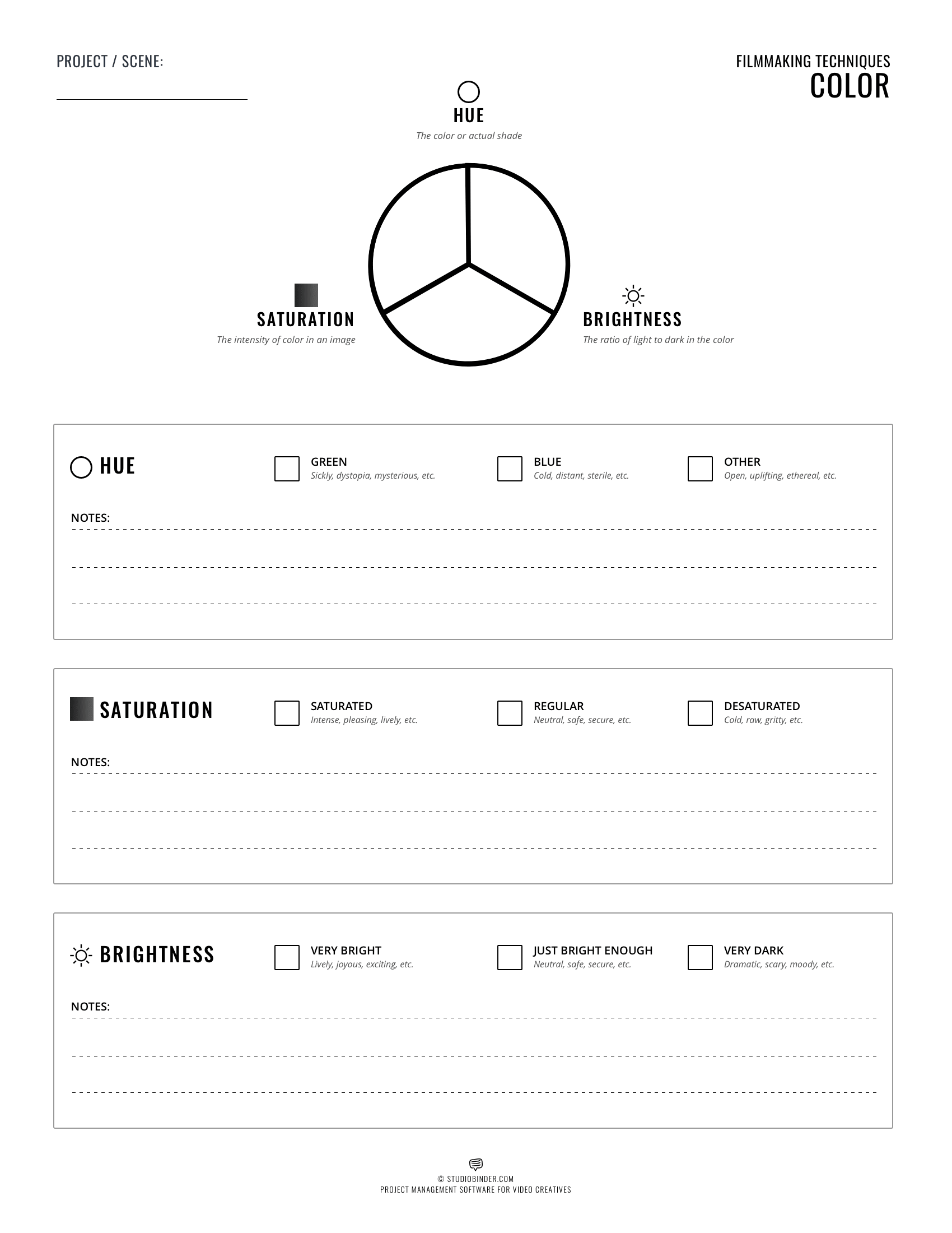 Film Color Worksheet - In-Post - StudioBinder